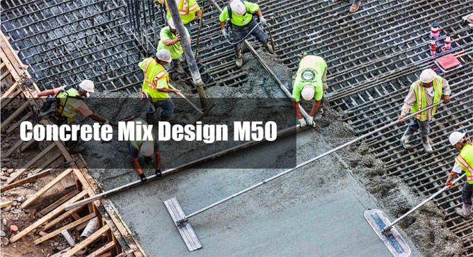 Specification of M50 concrete mix design