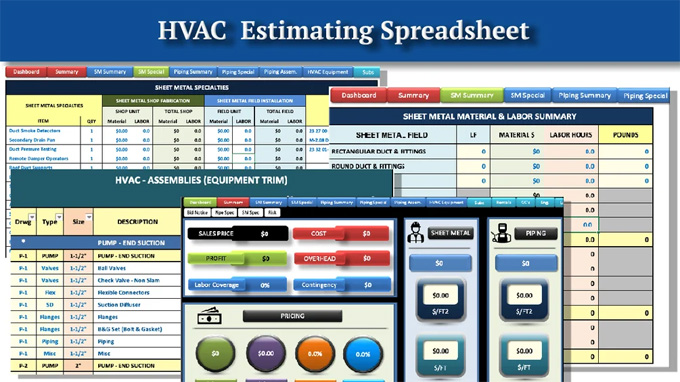 Download HVAC Estimating Excel Spreadsheet