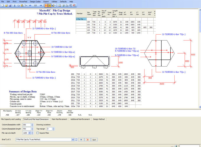 MasterRC Pile Cap Designer – An exclusive software for designing & detailing of normal shaped pile caps