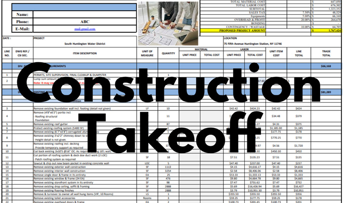 Takeoff / Estimating Service for Sub Contractors