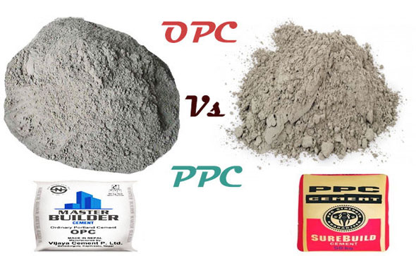 Comparison between OPC and PPC (fly ash based cement)