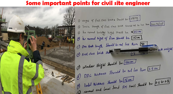 Some important points for civil site engineer