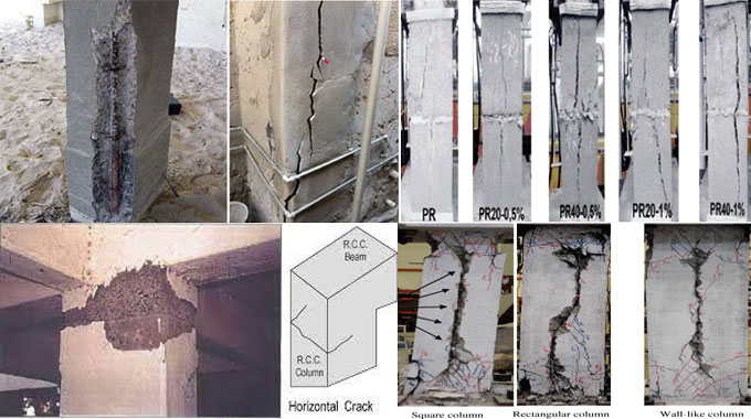 Types & Summary of Cracks in Reinforced Concrete Column