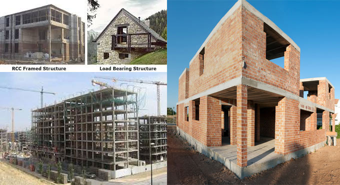 Variations among Load bearing and framed structures