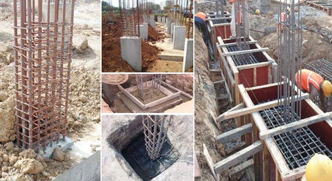 Reinforced Cement Concrete Column With Foundation