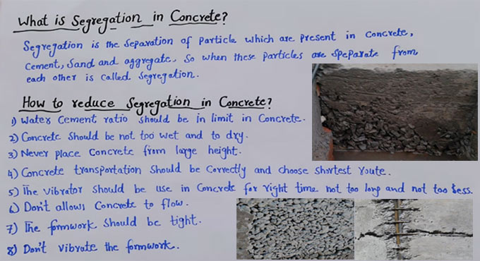 Segregation of concrete ? Causes and Remedies
