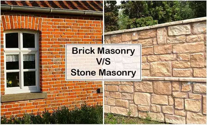 Basic differences among brick masonry and stone masonry