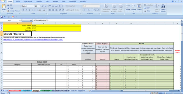 Free download project cost estimate and budge template